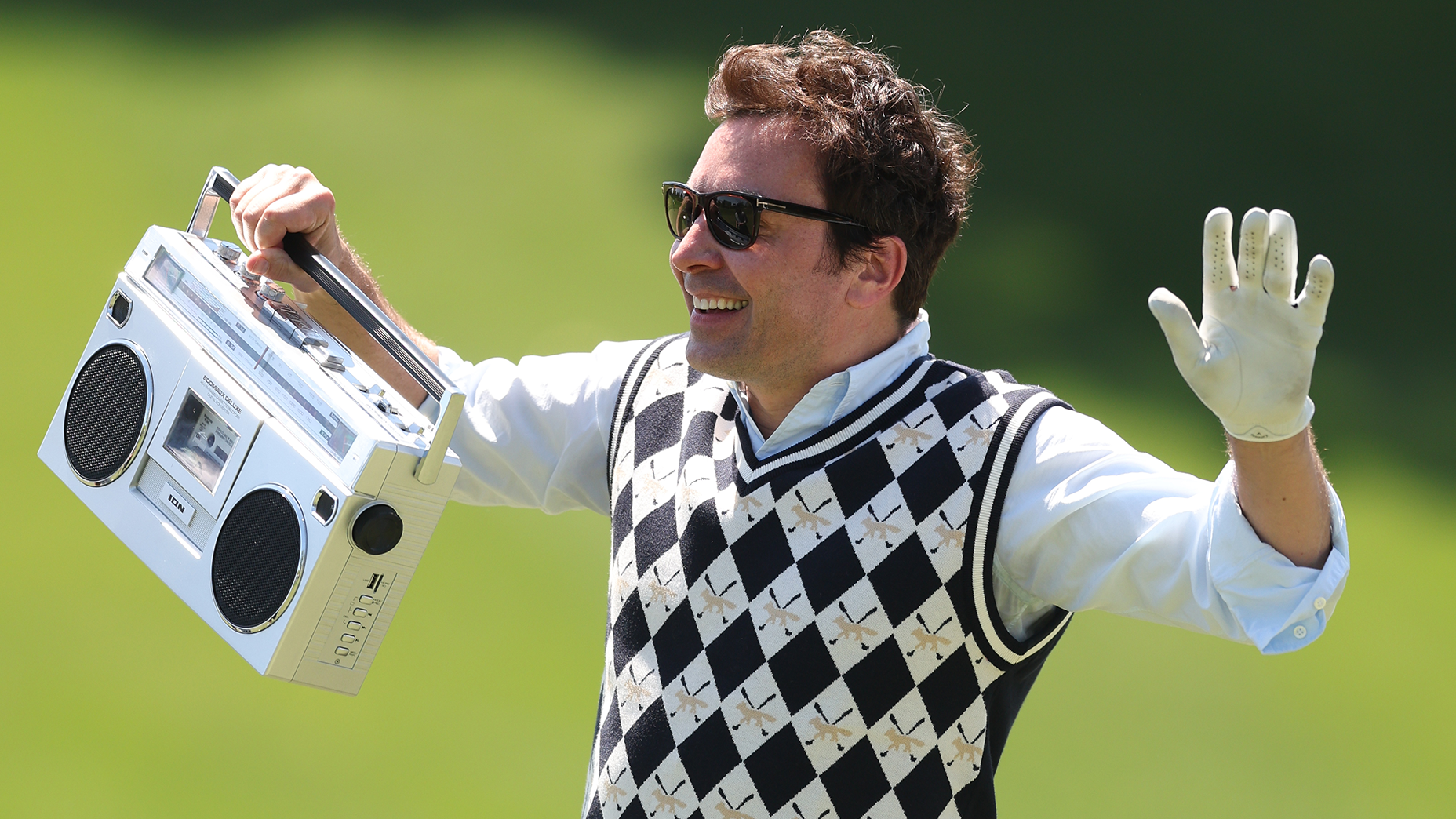 Jimmy Fallon brough the noise, in more ways than one, to the 8 am Invitational.