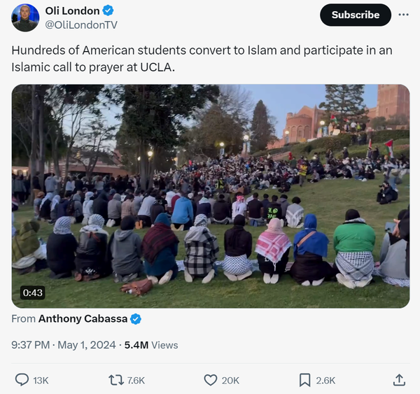 Did UCLA protesters convert en masse to Islam?