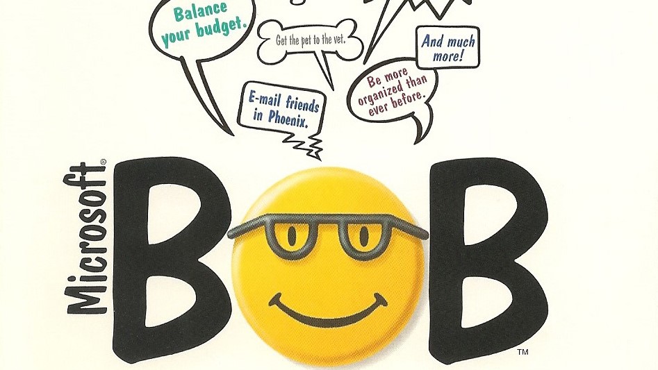 The Microsoft BOB logo with speech bubbles over it.