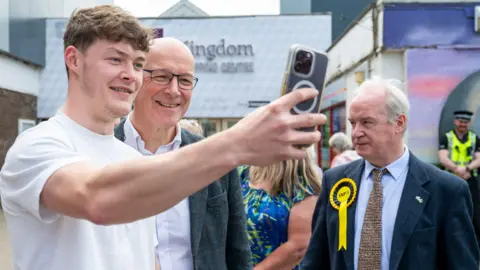 PA Media John Swinney in Glenrothes