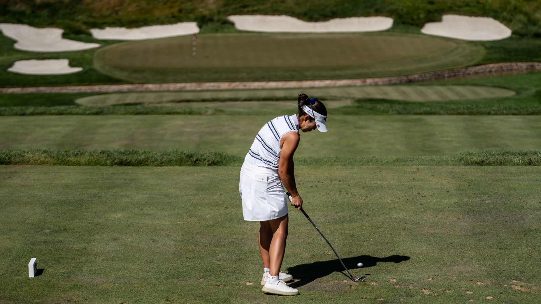 Andrea Lee hits a shot at the U.S. Women's Open.