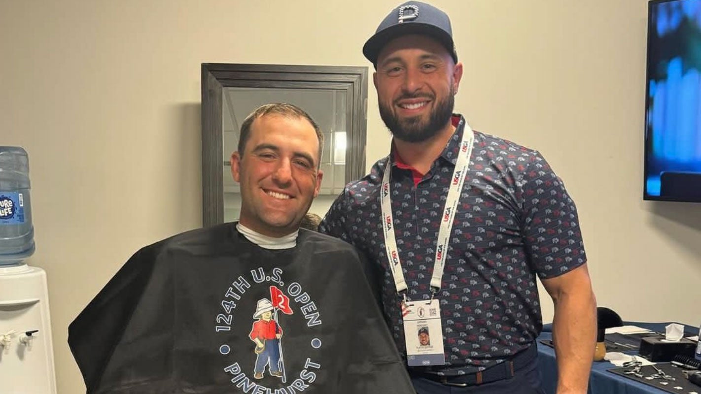 scottie scheffler and us open barber monti at pinehurst