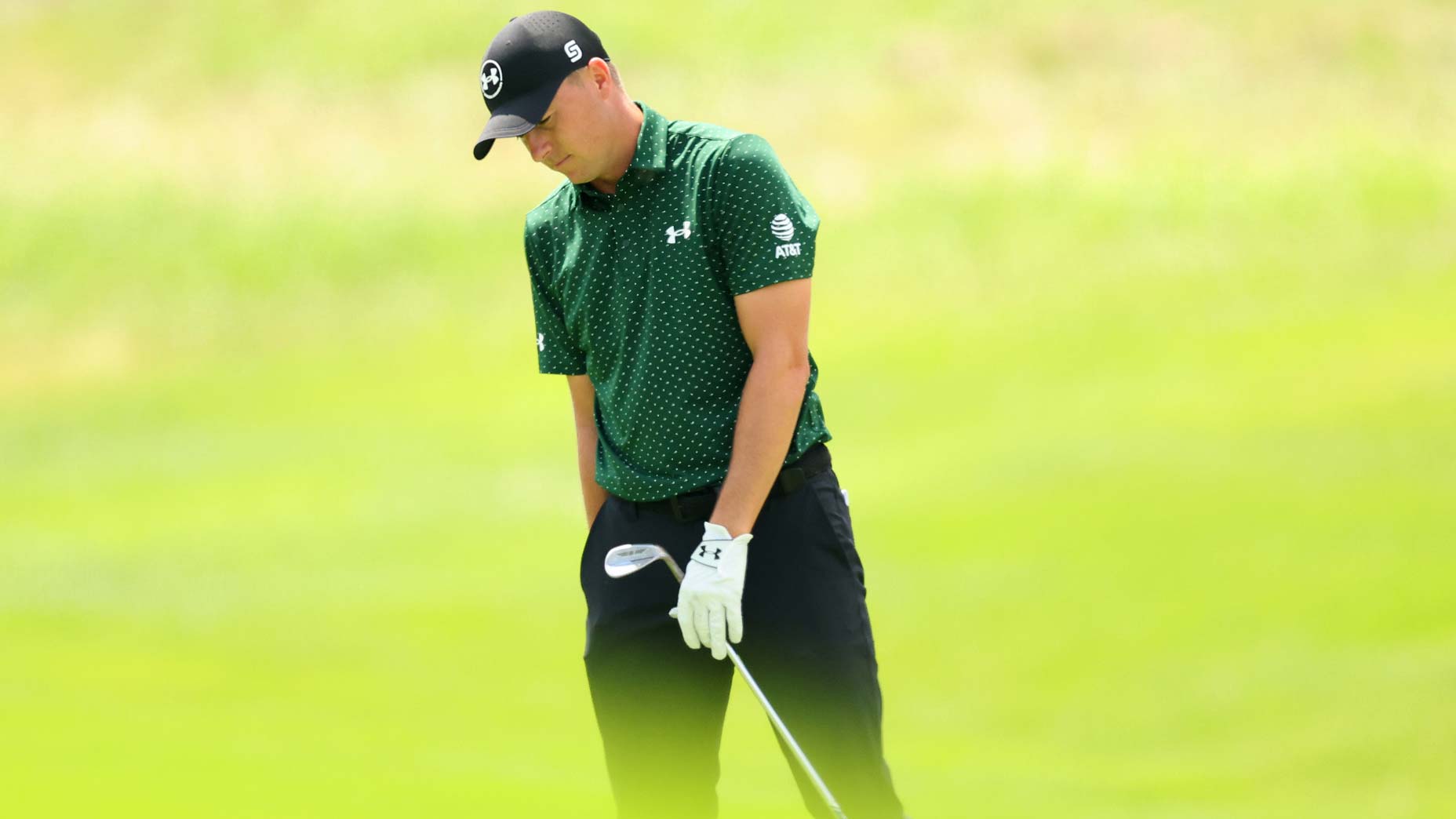 Jordan Spieth reacts to a shot during the John Deere Classic.