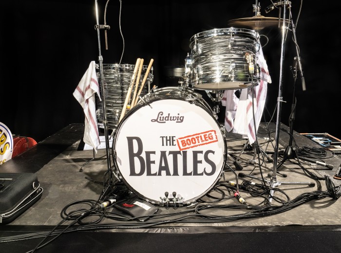 A drumkit with ‘The Bootleg Beatles’ written on it