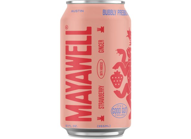 mayawell strawberry ginger prebiotic soda