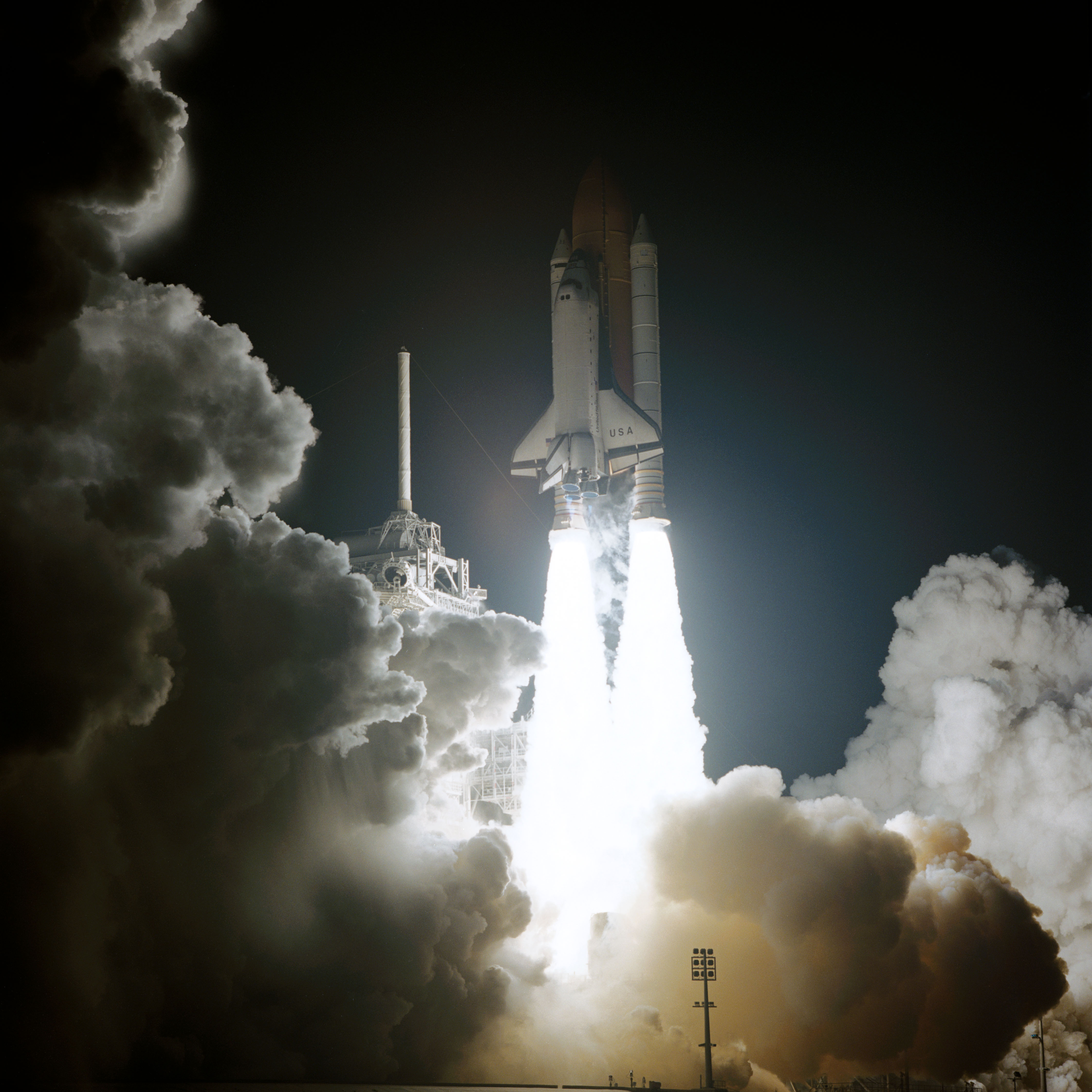 Liftoff of Columbia on the STS-93 mission carrying the Chandra X-ray Observatory and the first woman shuttle commander