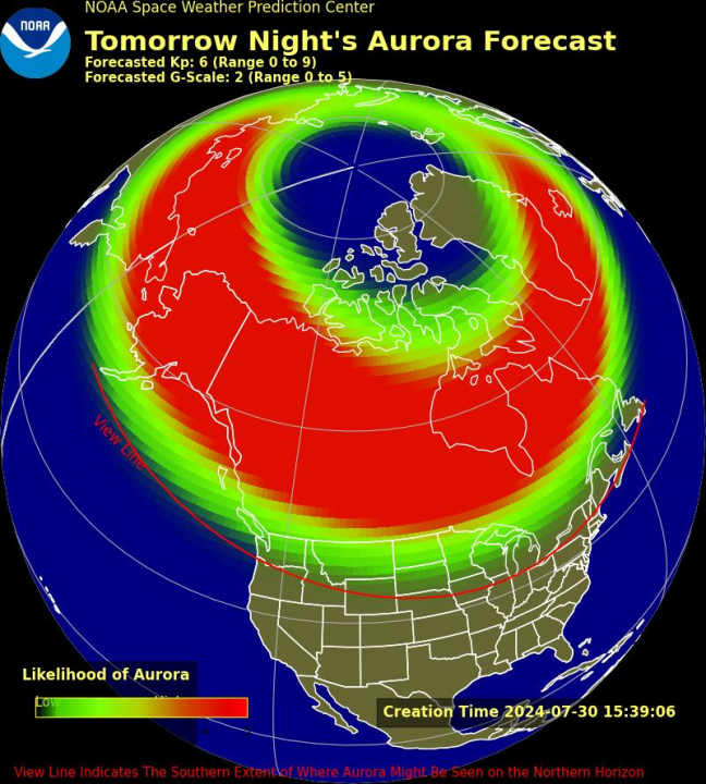 Forecast Northern lights anticipated in US this week as