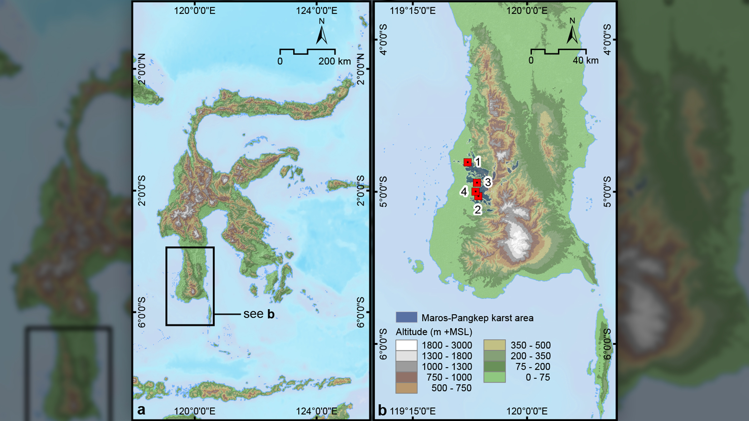 Map of Indonesian island of Sulawesi