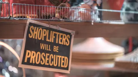 Getty Shoplifting sign