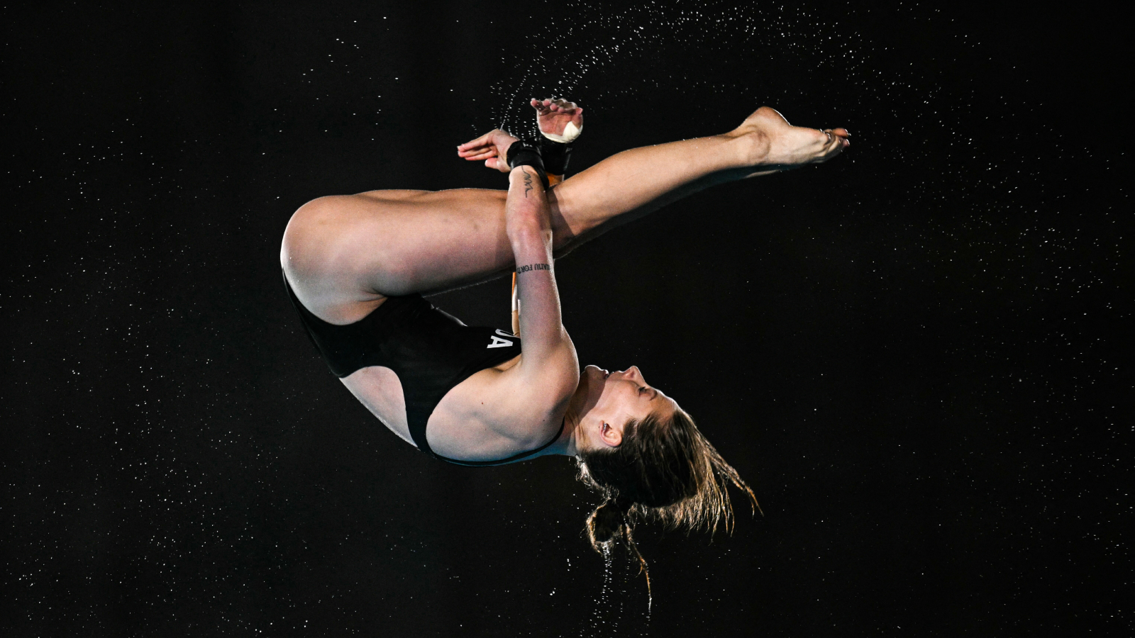 Canada's Caeli Mckay competes in the women's 10m platform diving preliminary during the Paris 2024 Olympic Games at the Aquatics Centre in Saint-Denis, north of Paris, on August 5, 2024.