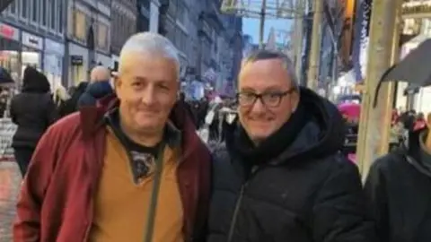 Colin Cowan Bernard and Colin Cowan on Buchanan Street in Glasgow