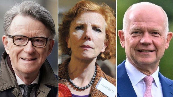 Peter Mandelson, Janet Royall and William Hague