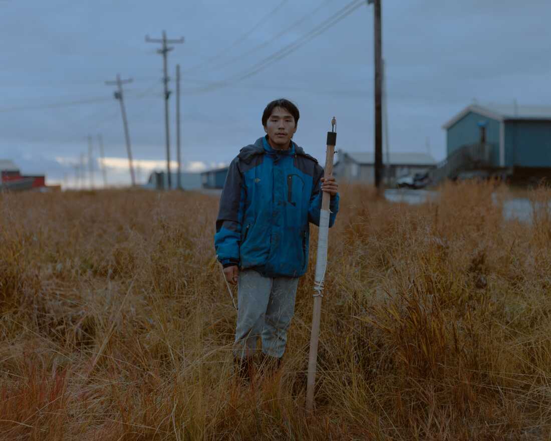 Thomas Rivers with a seal harpoon he made with his brothers. They learned traditional crafting skills through one of CANHR’s programs. Rivers has found it difficult to open up to adults about his struggles with suicidal ideation. “I’ve been depressed since I was about 10. All I'm really good at is hiding it,” he explained. After losing two uncles and several friends to suicide, Rivers found refuge in his relationships with his siblings. He credits those bonds as his reasons for being alive.
