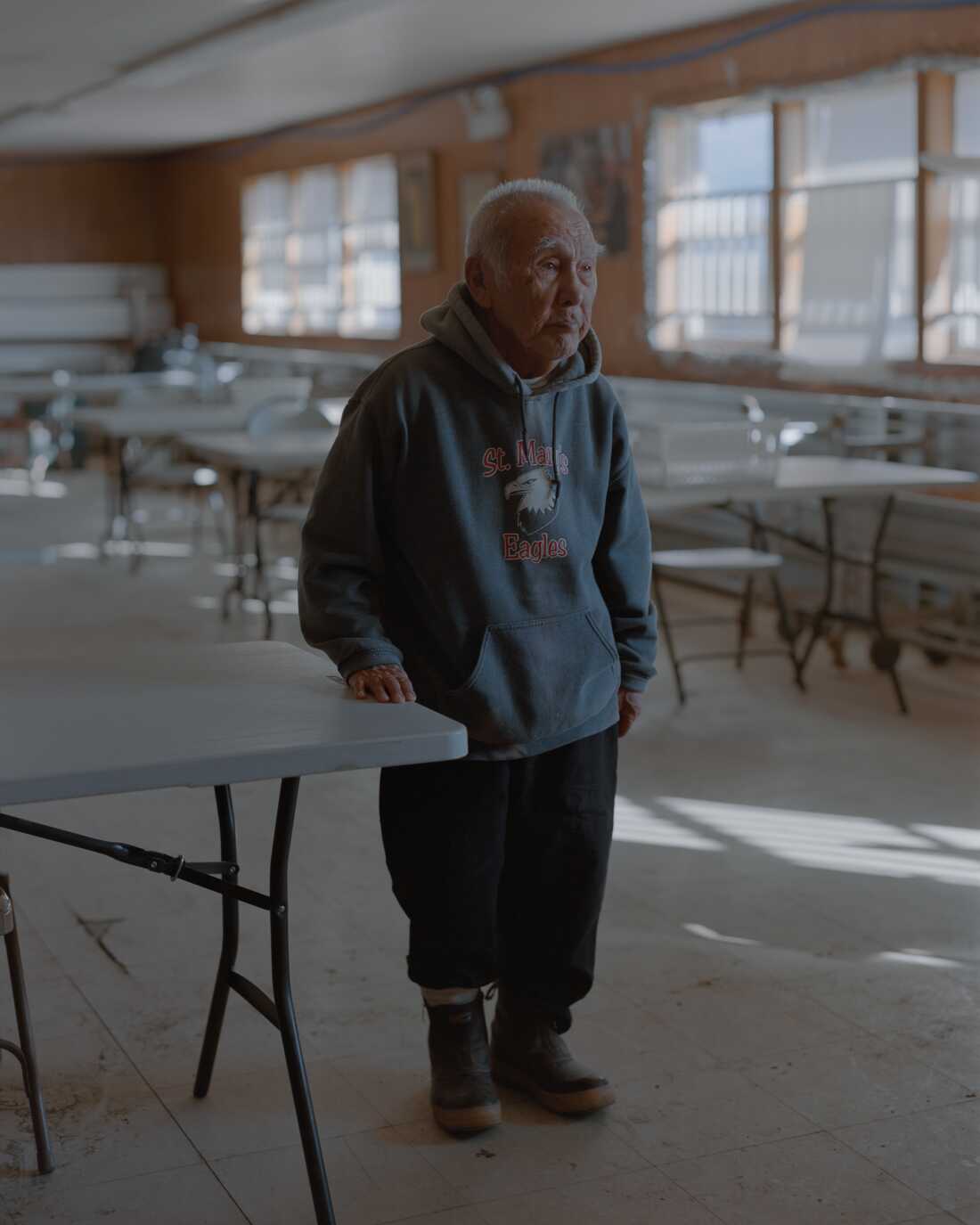 Sebastian Cowboy is one of the few remaining Elders the Algaaciq Native Village (also known as St. Mary's) to have attended the Mission school, where he saw one of his peers take their own life in the dormitory. That trauma came flooding back decades later when he lost his oldest son to suicide. “I think I was in a coma for three days. I didn’t know where I was,” he recalls. For Cowboy, healing came through finding ways to share his grief with his community. “I’d been holding it too long. It needs to come out.”