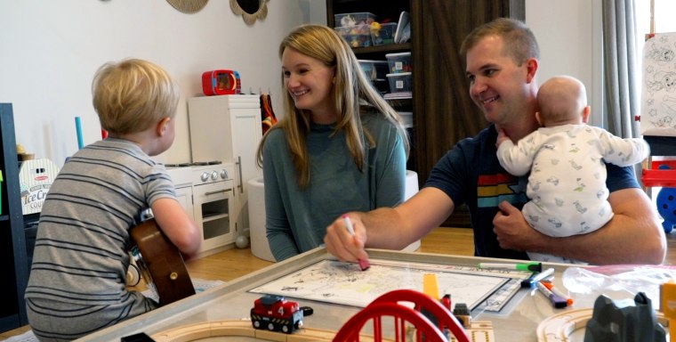 Emma, Stewart and their boys at home in Texas.