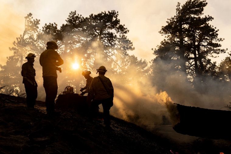 Image: bridge fire california firefighters smoke