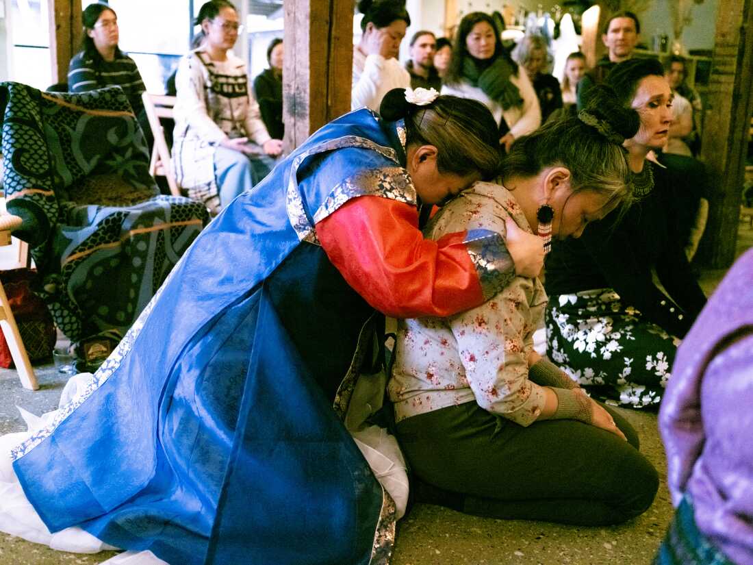 Helena spends time with each participant. As she holds Kâlánguak Absalonsen, the Inuit ancestors say, through Helena, “Fly high, don’t let them drag you down.”