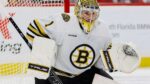 Bruins goalie Swayman not in camp with out deal