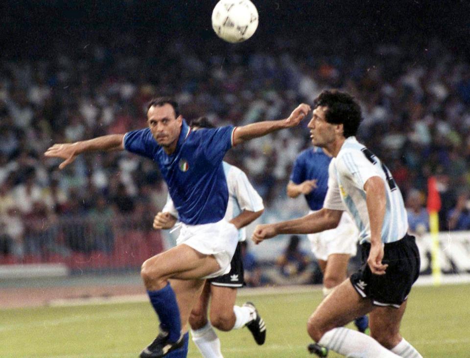 Schillaci against Argentina in the 1990 World Cup (AP)