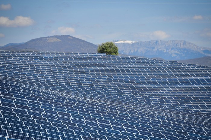 Solar panels in south-east France