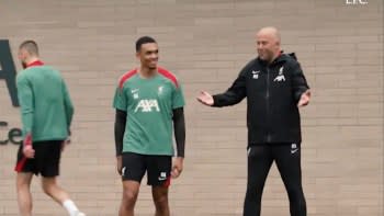 Trent Alexander-Arnold and Arne Slot