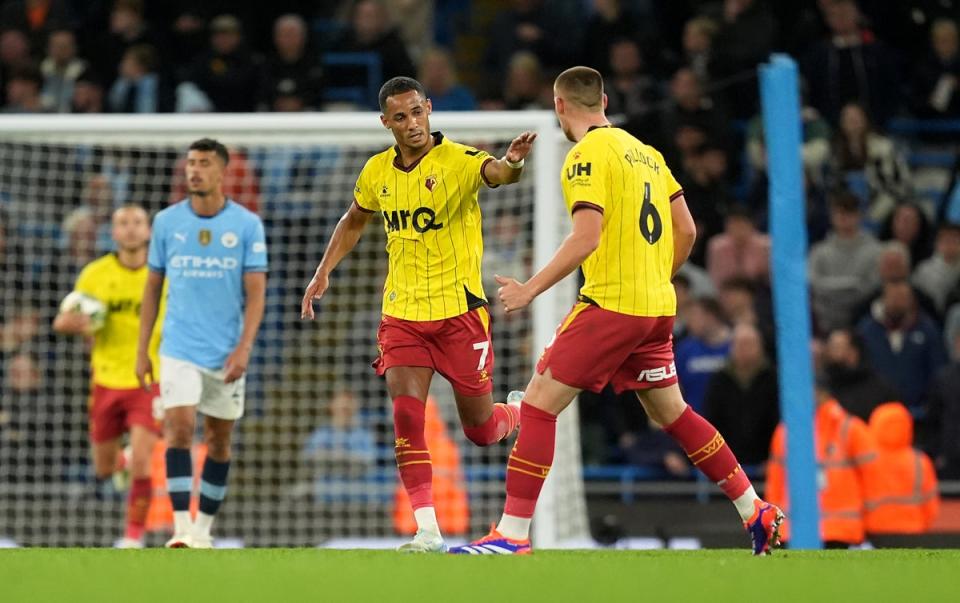 Ince pulls one back for Watford late in the game (PA)