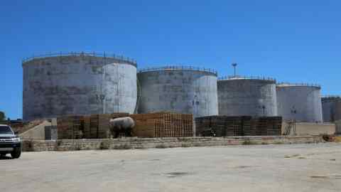 Crude oil storage tanks in Libya