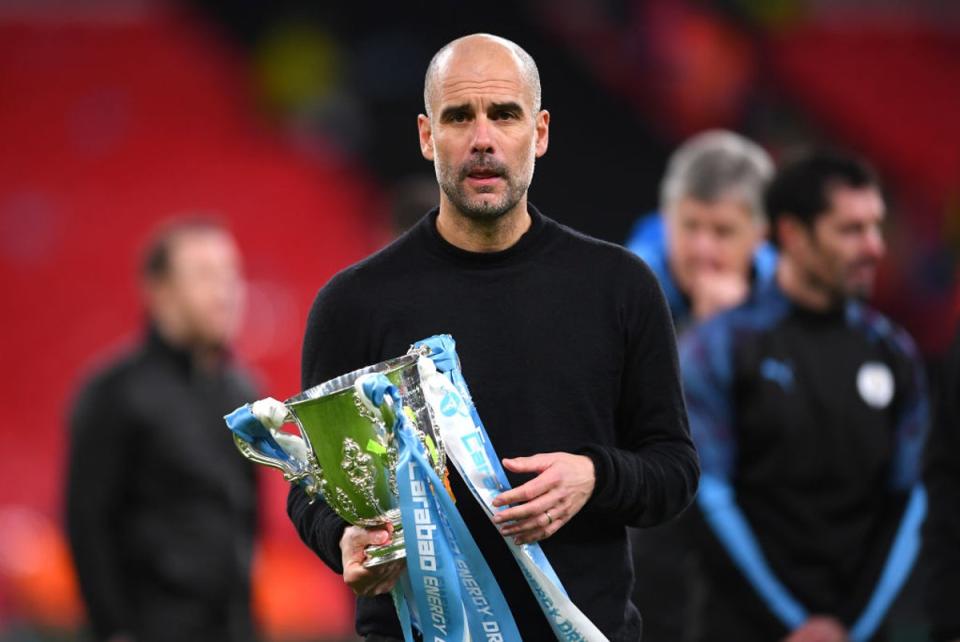 Guardiola has won the Carabao Cup four times in eight attempts with Man City, but not since 2021  (Getty Images)