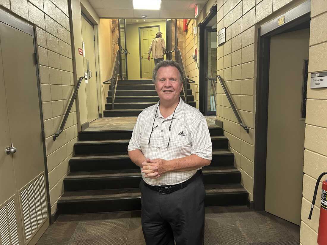 Keith Lowhorne stands outside the chapel of Locust Grove Baptist Church in New Market, Alabama on August 22. Lowhorne is founder of Grandparents as Parents, a support group. Lowhorne and his wife are raising a granddaughter.