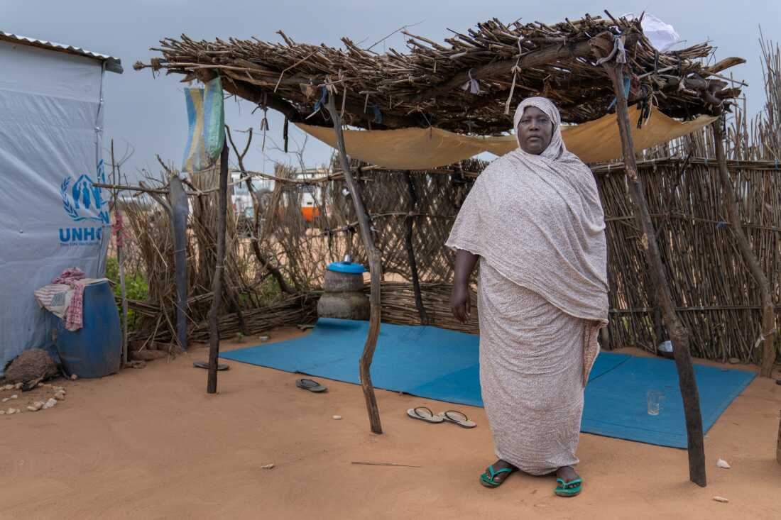 Zahra Isa Ali, 50, watched her husband killed in front of her and was beaten by the RSF before coming to Chad in June 2023.