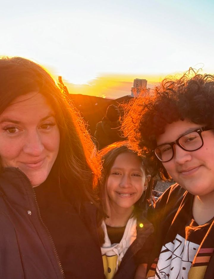 The author with her daughter, Carolyn (center), and son, Jack, on vacation in Hawaii in August 2024.