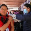 A Nepali student gets a measles-rubella vaccine in Kathmandu on Feb. 25, 2024 -- the launch of a nationwide campaign aiming to immunize an estimated 5.7 million children.