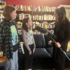  Jules Randell, 15, and little sister Bee, 12, talk with NPR correspondent Tovia Smith at their home in a Boston suburb days after Vice President Harris lost her bid to become the first female U.S. president.