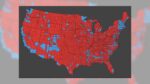 Map Showing Donald Trump’s 2024 Reelection Victory with Red and Blue Counties?